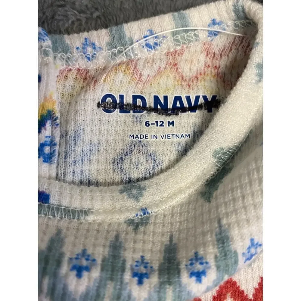Old Navy Waffle Knit Winter Bodysuit Girls Size 6-12 Months